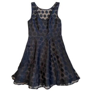 Betsey Johnson Black Dress with Lace Overlay